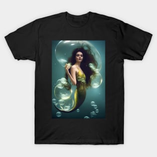 Mermaid appearing from bubbles T-Shirt